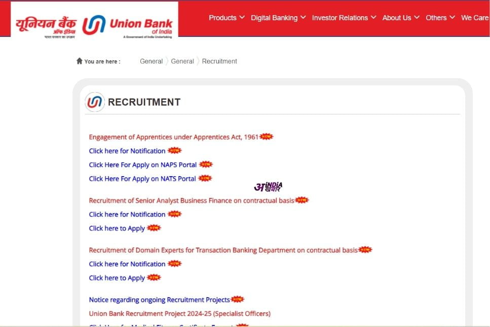 Union Bank of India Apprentice Recruitment 2024