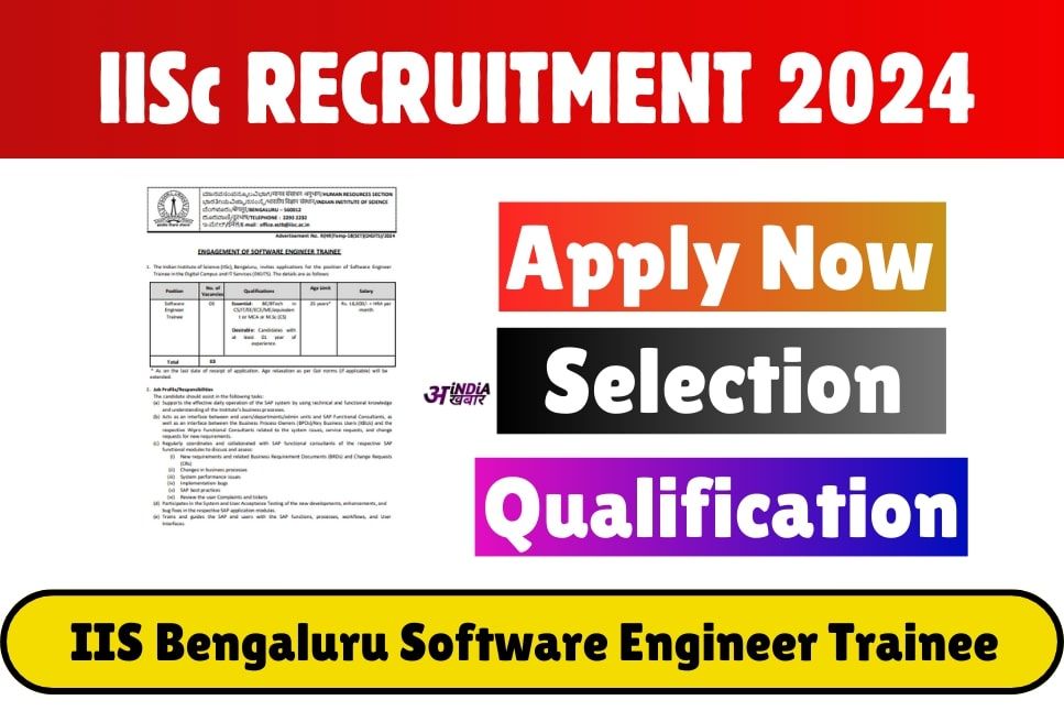 IIS Bengaluru Trainee Recruitment 2024